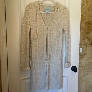EUC La Cite' Wool blend hooded long cardigan - XS